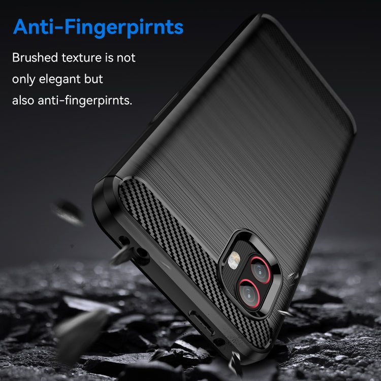 For Samsung Galaxy Xcover6 Pro Brushed Texture Carbon Fiber TPU Phone Case