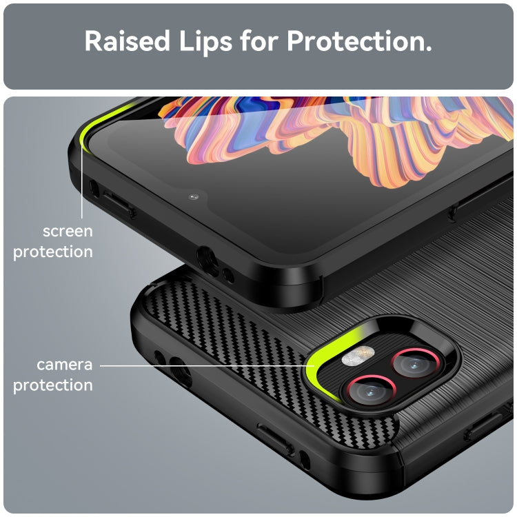 For Samsung Galaxy Xcover6 Pro Brushed Texture Carbon Fiber TPU Phone Case