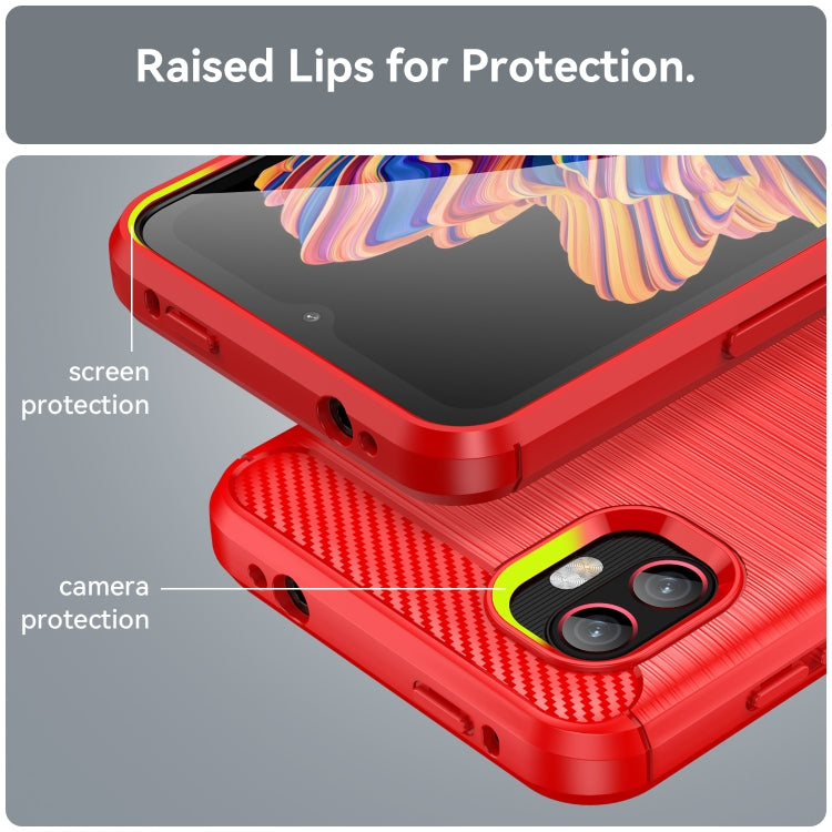 For Samsung Galaxy Xcover6 Pro Brushed Texture Carbon Fiber TPU Phone Case