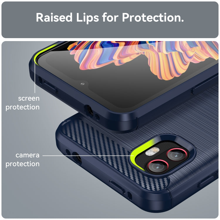 For Samsung Galaxy Xcover6 Pro Brushed Texture Carbon Fiber TPU Phone Case