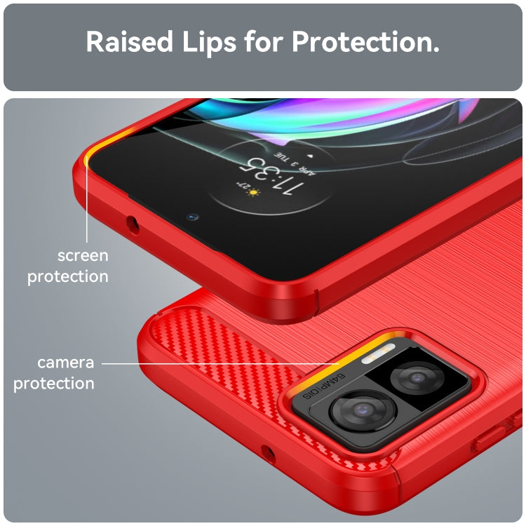 For Motorola Moto Edge 30 Lite Brushed Texture Carbon Fiber TPU Phone Case