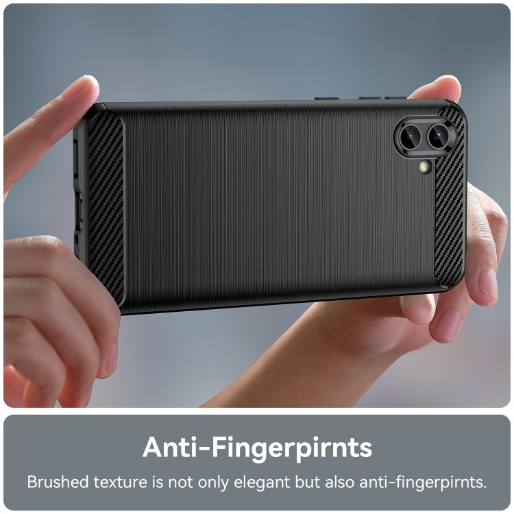 For Samsung Galaxy A04 Brushed Texture Carbon Fiber TPU Phone Case