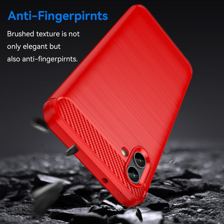 For Samsung Galaxy A04 Brushed Texture Carbon Fiber TPU Phone Case