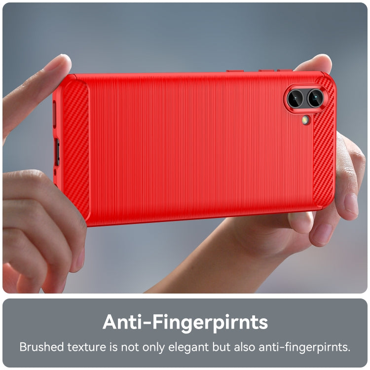 For Samsung Galaxy A04 Brushed Texture Carbon Fiber TPU Phone Case