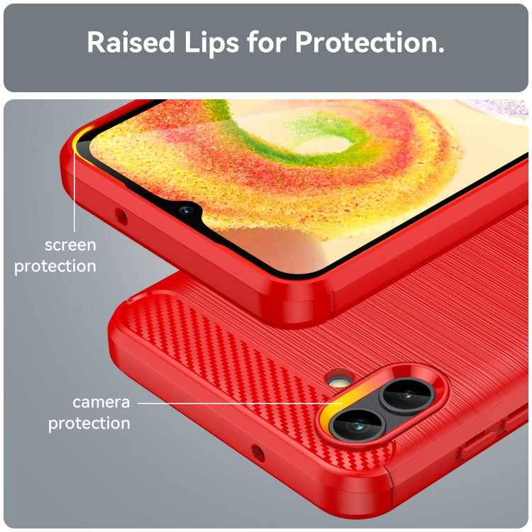 For Samsung Galaxy A04 Brushed Texture Carbon Fiber TPU Phone Case
