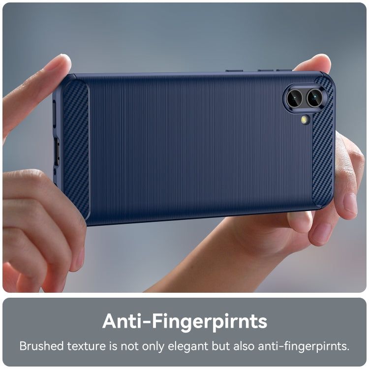 For Samsung Galaxy A04 Brushed Texture Carbon Fiber TPU Phone Case