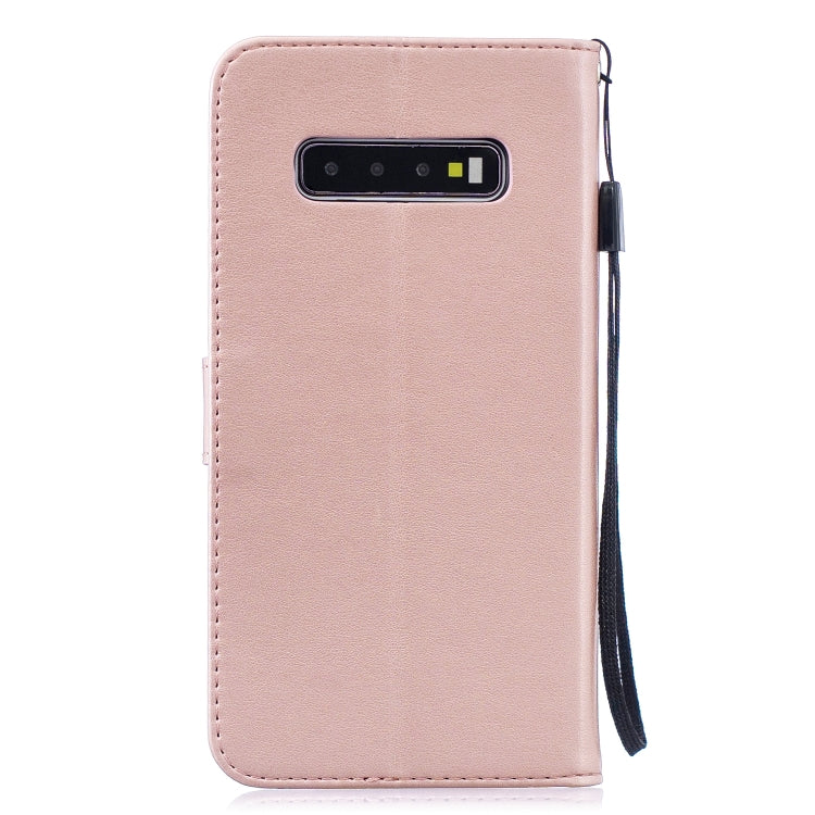 Plum Blossom Pattern Diamond Encrusted Leather Case for Galaxy S10 Plus with Holder & Card Slots