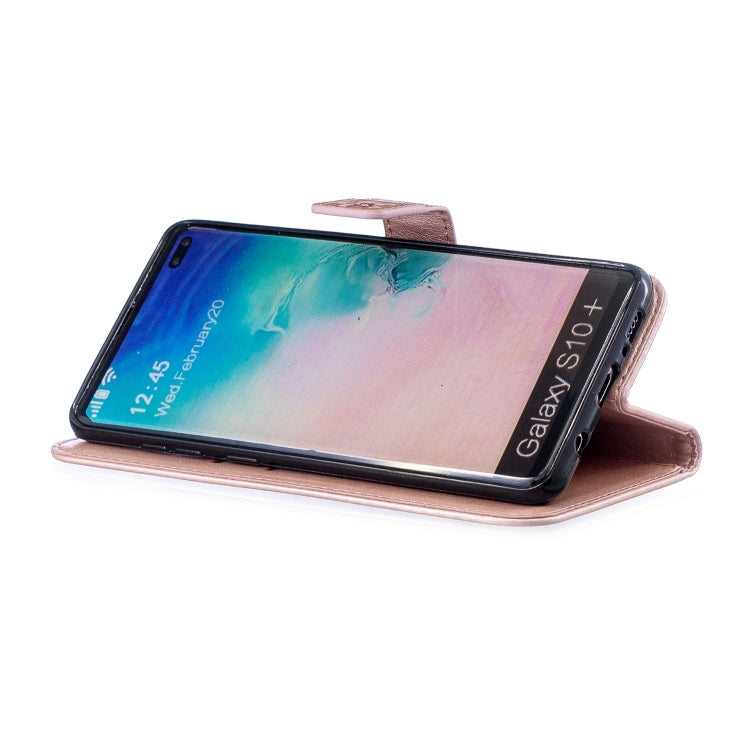 Plum Blossom Pattern Diamond Encrusted Leather Case for Galaxy S10 Plus with Holder & Card Slots