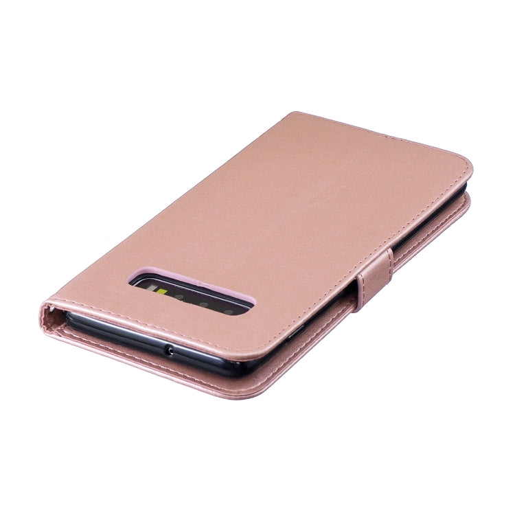 Plum Blossom Pattern Diamond Encrusted Leather Case for Galaxy S10 Plus with Holder & Card Slots