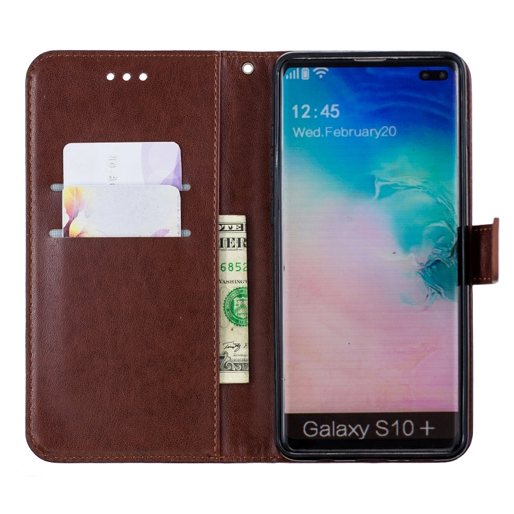 Plum Blossom Pattern Diamond Encrusted Leather Case for Galaxy S10 Plus with Holder & Card Slots