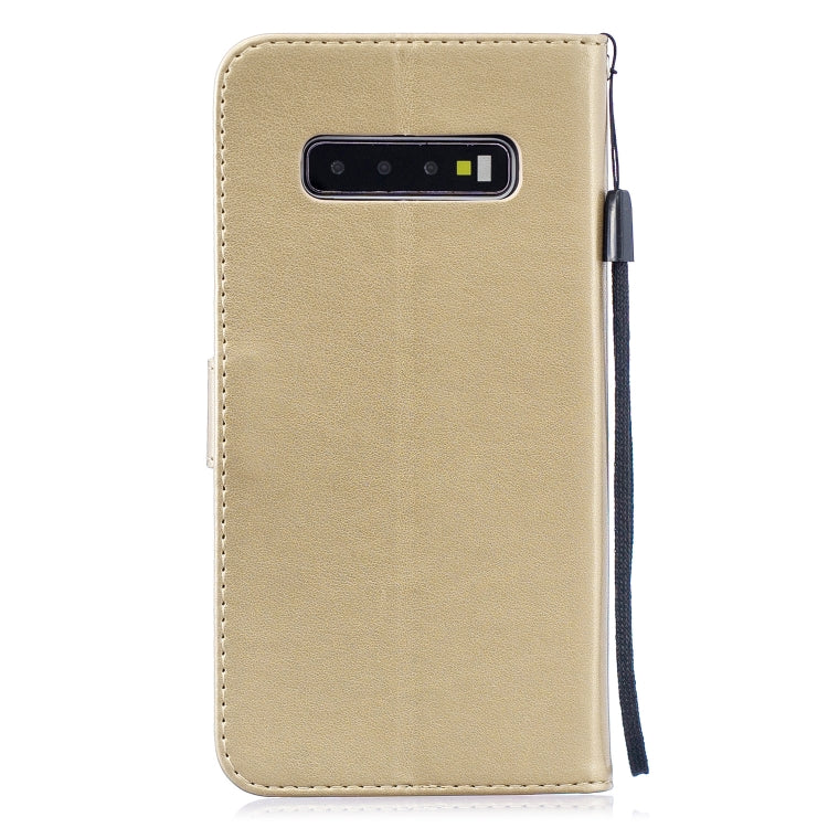 Plum Blossom Pattern Diamond Encrusted Leather Case for Galaxy S10 Plus with Holder & Card Slots