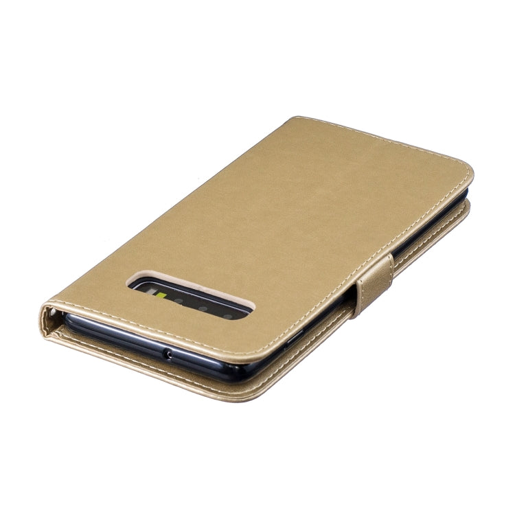 Plum Blossom Pattern Diamond Encrusted Leather Case for Galaxy S10 Plus with Holder & Card Slots