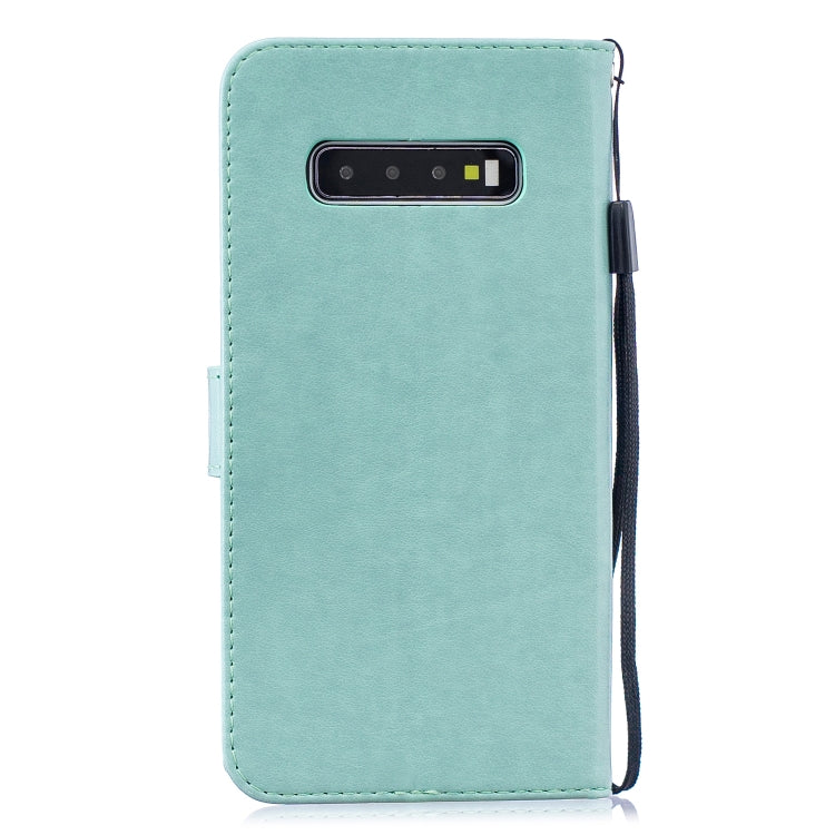 Plum Blossom Pattern Diamond Encrusted Leather Case for Galaxy S10 Plus with Holder & Card Slots