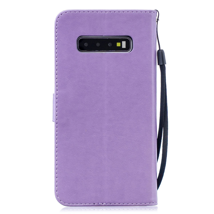 Plum Blossom Pattern Diamond Encrusted Leather Case for Galaxy S10 Plus with Holder & Card Slots
