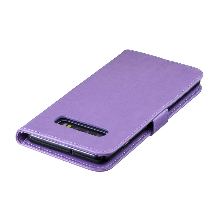 Plum Blossom Pattern Diamond Encrusted Leather Case for Galaxy S10 Plus with Holder & Card Slots