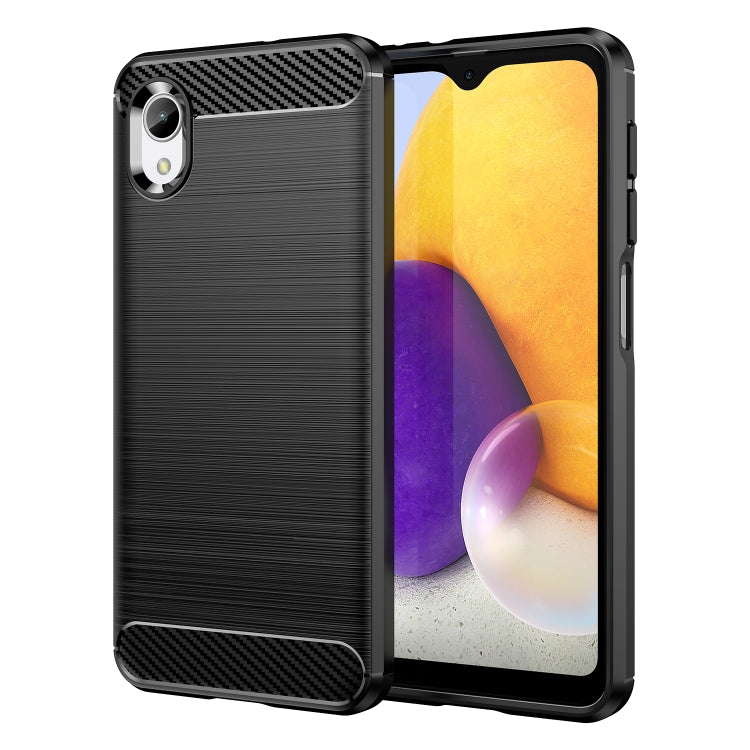 For Samsung Galaxy A23e Brushed Texture Carbon Fiber TPU Phone Case