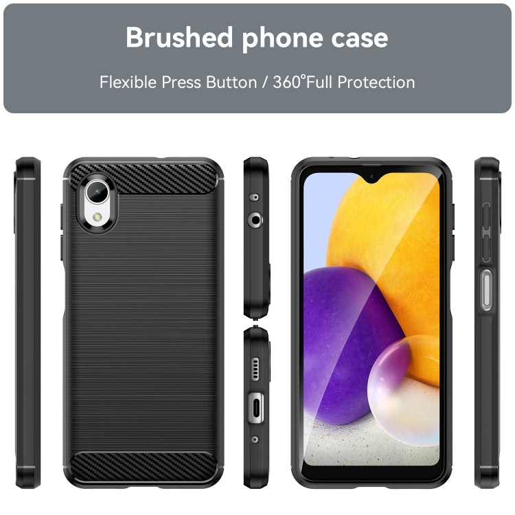 For Samsung Galaxy A23e Brushed Texture Carbon Fiber TPU Phone Case