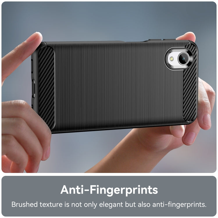 For Samsung Galaxy A23e Brushed Texture Carbon Fiber TPU Phone Case
