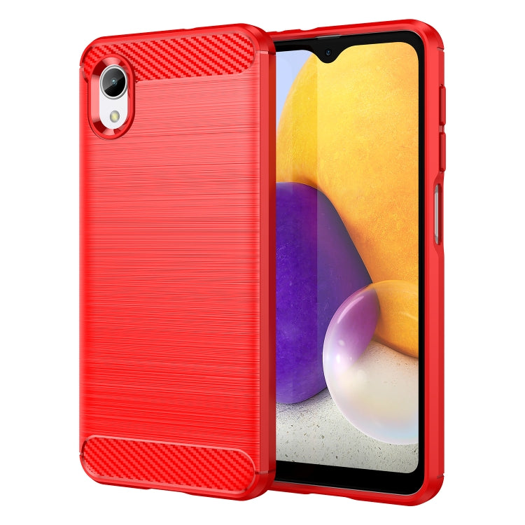 For Samsung Galaxy A23e Brushed Texture Carbon Fiber TPU Phone Case