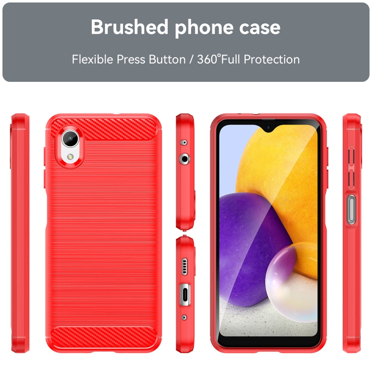 For Samsung Galaxy A23e Brushed Texture Carbon Fiber TPU Phone Case