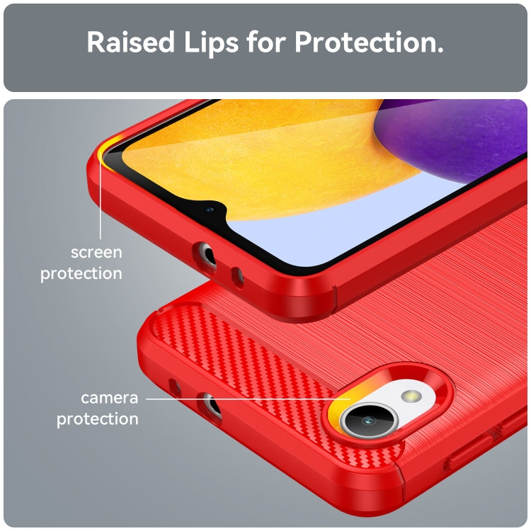 For Samsung Galaxy A23e Brushed Texture Carbon Fiber TPU Phone Case