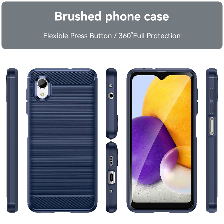 For Samsung Galaxy A23e Brushed Texture Carbon Fiber TPU Phone Case