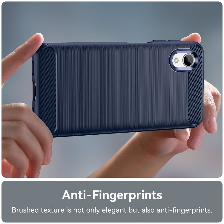 For Samsung Galaxy A23e Brushed Texture Carbon Fiber TPU Phone Case