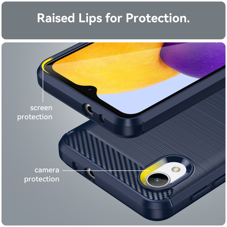 For Samsung Galaxy A23e Brushed Texture Carbon Fiber TPU Phone Case