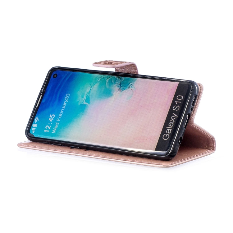 Plum Blossom Pattern Diamond Encrusted Leather Case for Galaxy S10 , with Holder & Card Slots
