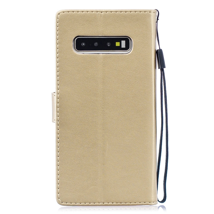 Plum Blossom Pattern Diamond Encrusted Leather Case for Galaxy S10 , with Holder & Card Slots
