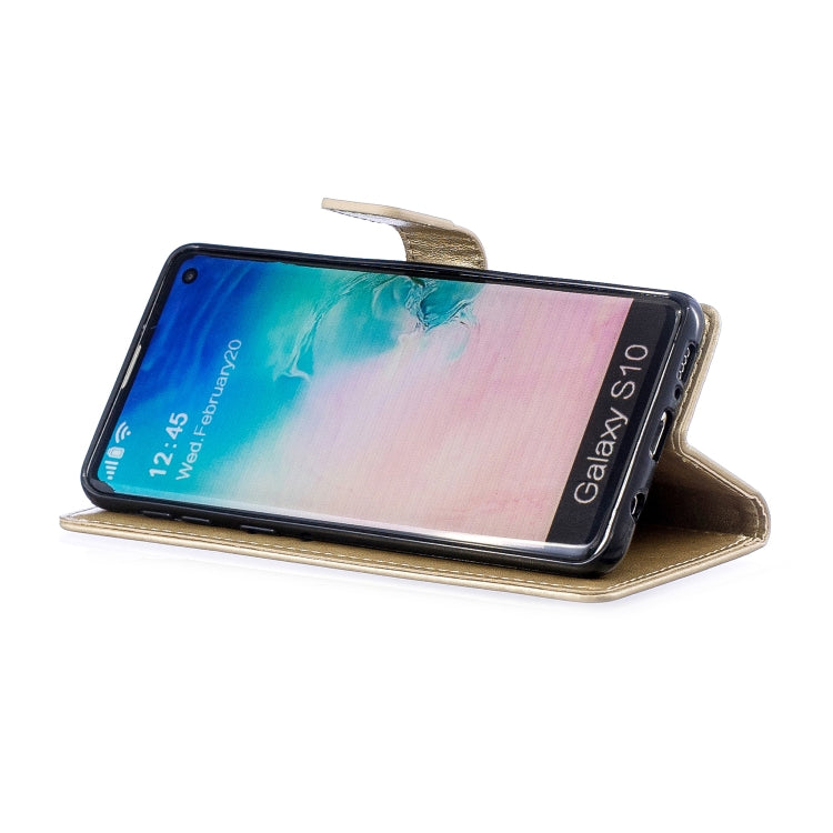 Plum Blossom Pattern Diamond Encrusted Leather Case for Galaxy S10 , with Holder & Card Slots