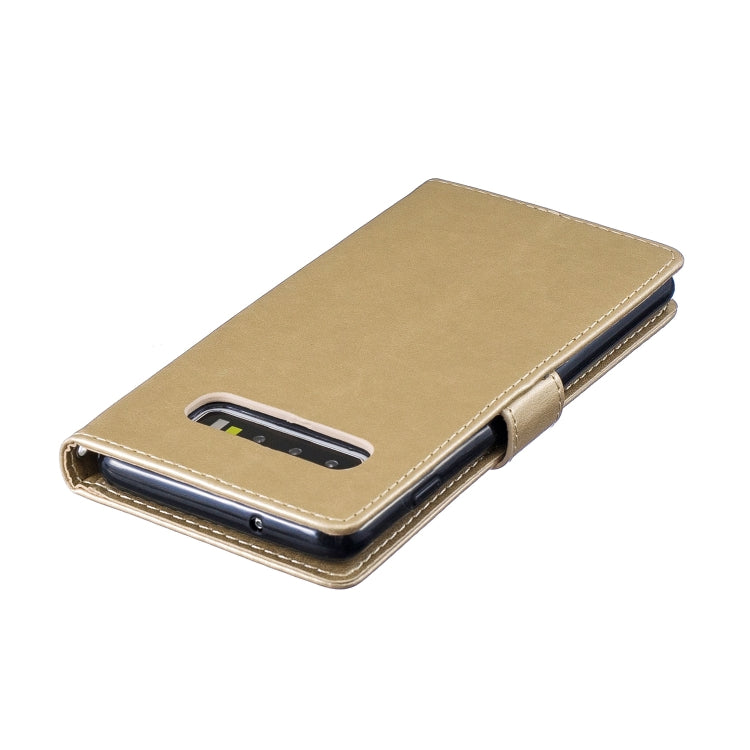 Plum Blossom Pattern Diamond Encrusted Leather Case for Galaxy S10 , with Holder & Card Slots