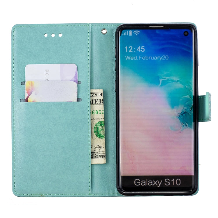 Plum Blossom Pattern Diamond Encrusted Leather Case for Galaxy S10 , with Holder & Card Slots