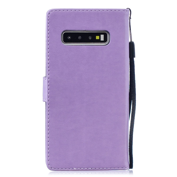 Plum Blossom Pattern Diamond Encrusted Leather Case for Galaxy S10 , with Holder & Card Slots