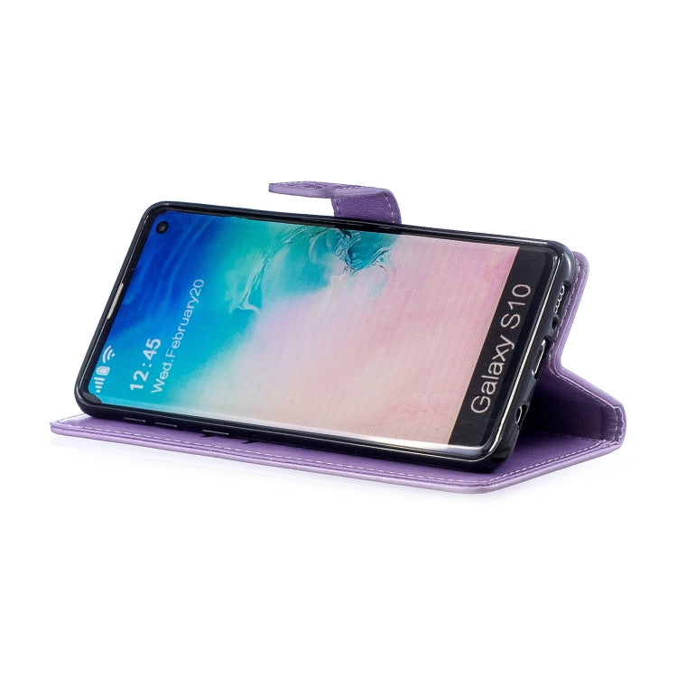 Plum Blossom Pattern Diamond Encrusted Leather Case for Galaxy S10 , with Holder & Card Slots