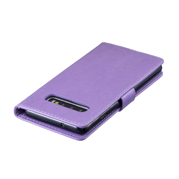 Plum Blossom Pattern Diamond Encrusted Leather Case for Galaxy S10 , with Holder & Card Slots