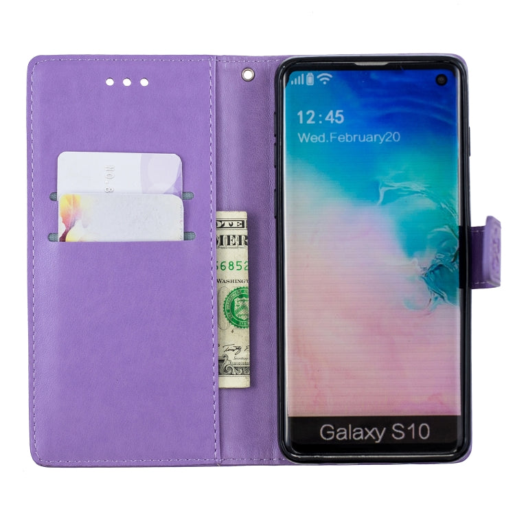 Plum Blossom Pattern Diamond Encrusted Leather Case for Galaxy S10 , with Holder & Card Slots