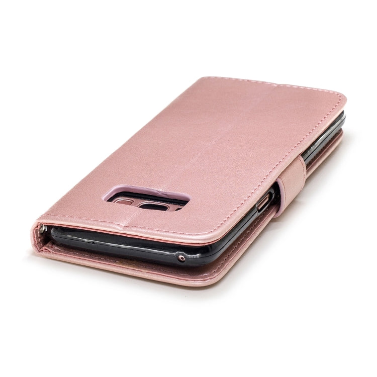 Plum Blossom Pattern Diamond Encrusted Leather Case for Galaxy S8 ,with Holder & Card Slots