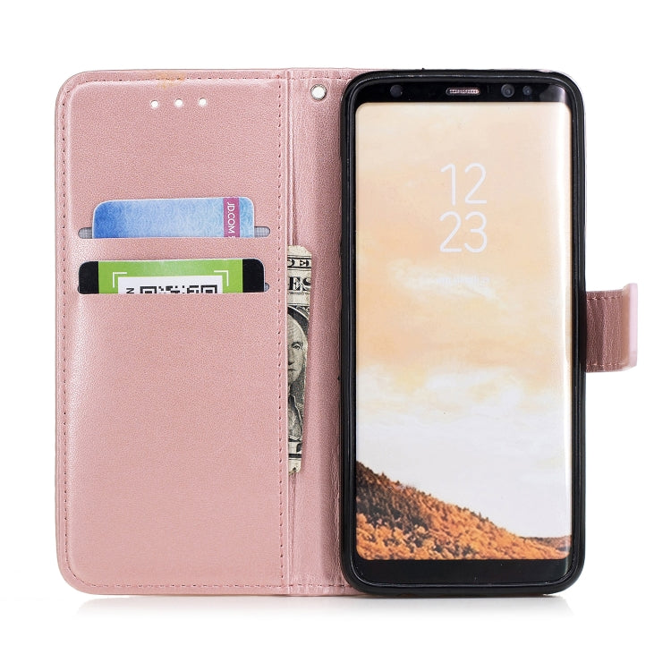 Plum Blossom Pattern Diamond Encrusted Leather Case for Galaxy S8 ,with Holder & Card Slots