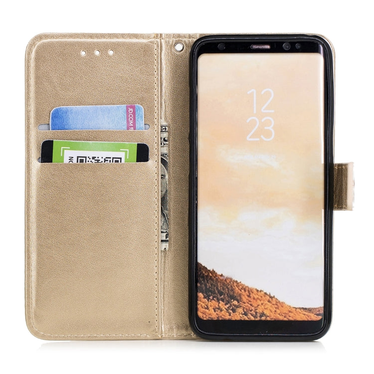 Plum Blossom Pattern Diamond Encrusted Leather Case for Galaxy S8 ,with Holder & Card Slots