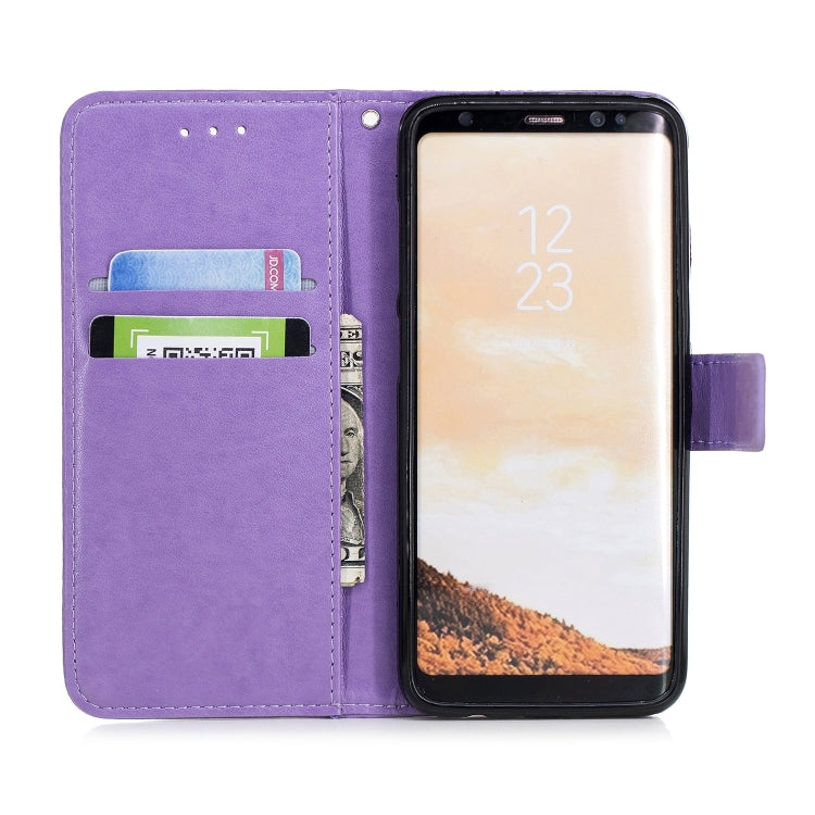 Plum Blossom Pattern Diamond Encrusted Leather Case for Galaxy S8 ,with Holder & Card Slots