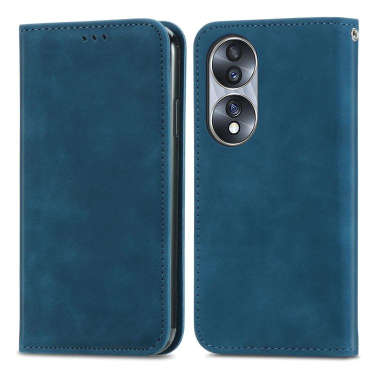 For Honor 70 Retro Skin Feel Magnetic Leather Phone Case