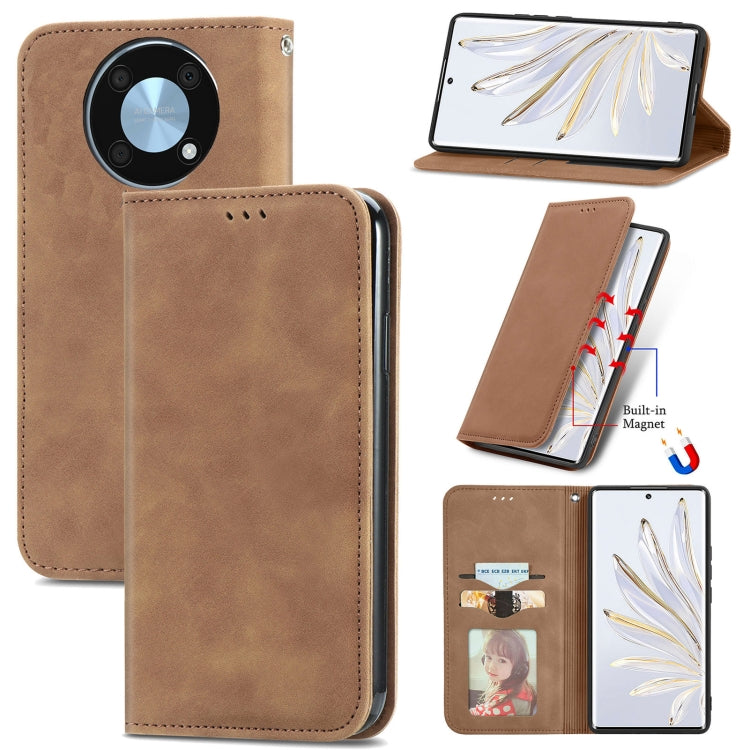 For Huawei Nova Y90 Retro Skin Feel Magnetic Leather Phone Case