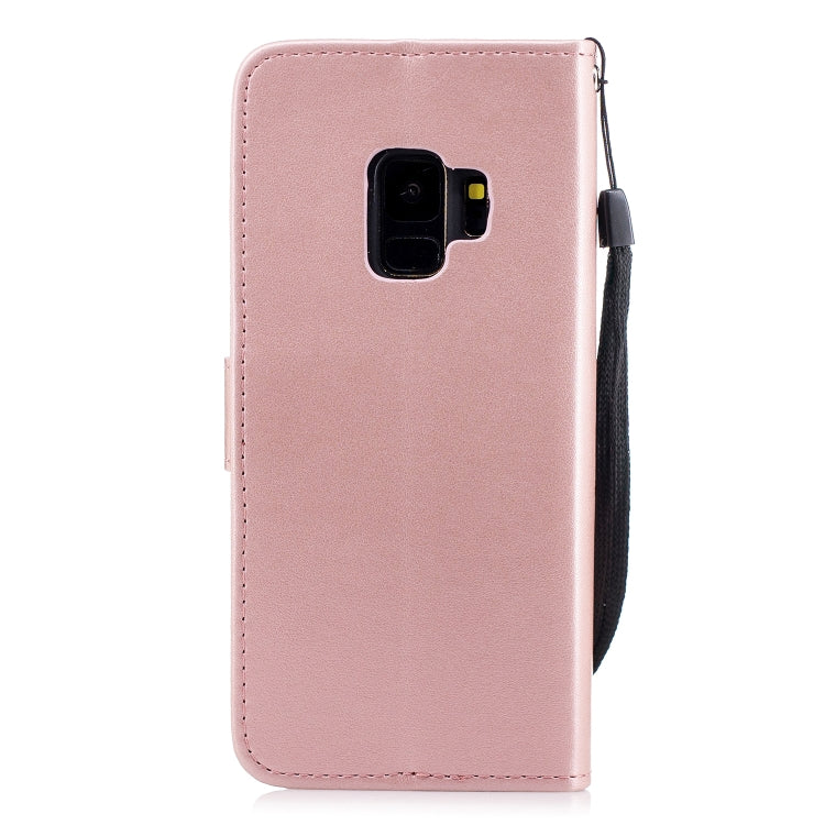 Plum Blossom Pattern Diamond Encrusted Leather Case for Galaxy S9 , with Holder & Card Slots
