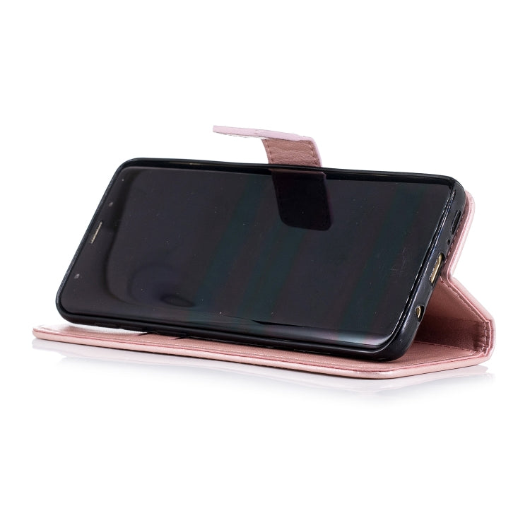 Plum Blossom Pattern Diamond Encrusted Leather Case for Galaxy S9 , with Holder & Card Slots