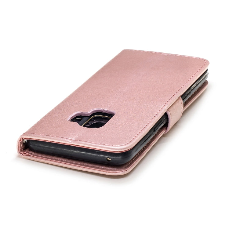 Plum Blossom Pattern Diamond Encrusted Leather Case for Galaxy S9 , with Holder & Card Slots