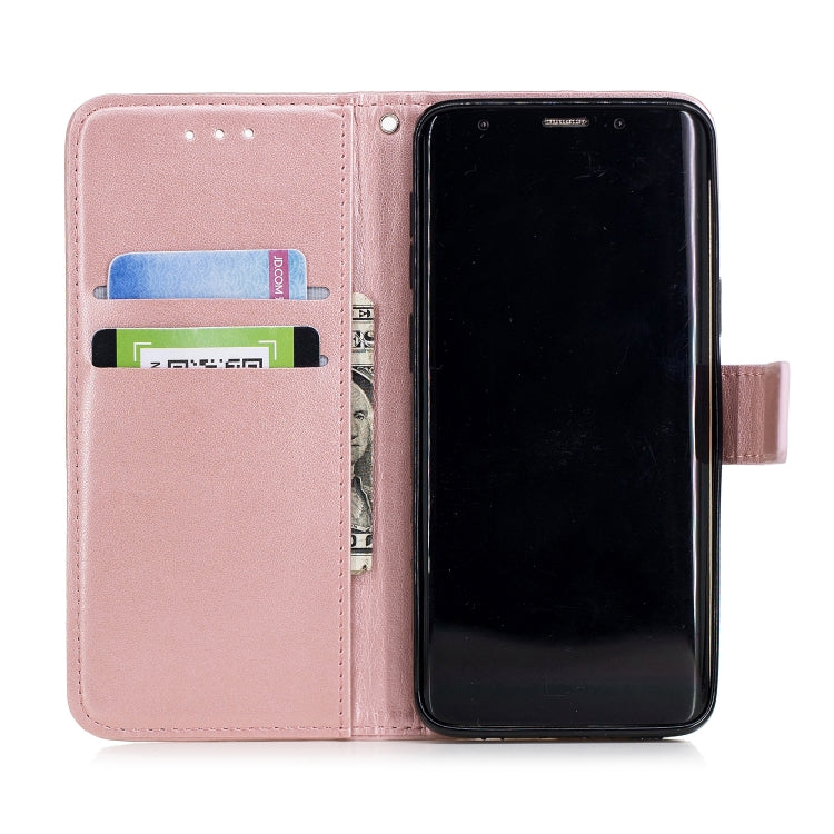 Plum Blossom Pattern Diamond Encrusted Leather Case for Galaxy S9 , with Holder & Card Slots