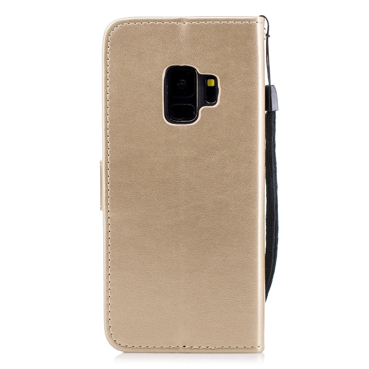 Plum Blossom Pattern Diamond Encrusted Leather Case for Galaxy S9 , with Holder & Card Slots