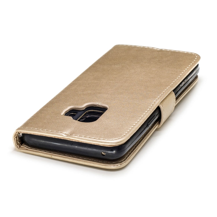 Plum Blossom Pattern Diamond Encrusted Leather Case for Galaxy S9 , with Holder & Card Slots