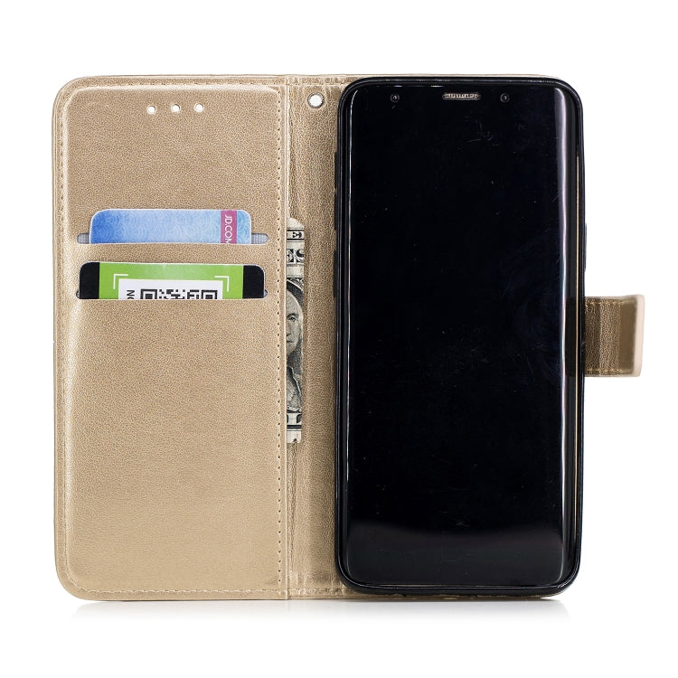 Plum Blossom Pattern Diamond Encrusted Leather Case for Galaxy S9 , with Holder & Card Slots
